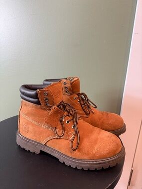 Men's Rust Suede Work Boots - Casual Lace-Up